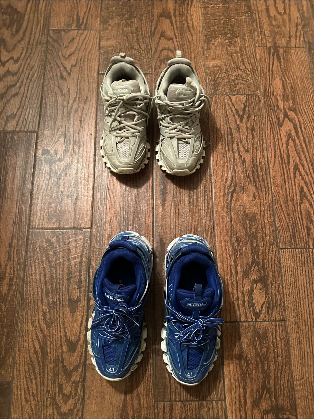 Balenciaga Men's Beige/Grey Track Sneaker - Picture 4 of 5